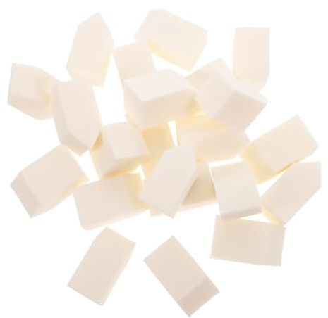 HONITANO Éponges à Fond de Teint Légères et Faciles à Transporter Lot de 50 Poudre Jetables en Latex Synthétique Blanc pour Maquillage Précis et Professionnel