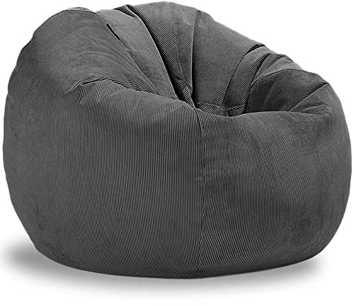 SXBCyan Sillón Puff Funda De Pana For (sin Relleno) Grande Sac Reclinable Asiento Esquina Futón Extra Lavable A Máquina Almacenamiento For Animales Peluche(Dark Gray,70cm)