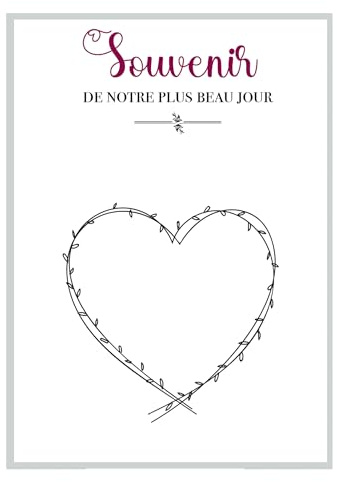 H&J créations Arbre à empreintes mariage cœur – Livre d’or original – Affiche invités souvenir – Cadeau mariés – Animation ludique cérémonie – Déco murale mariage