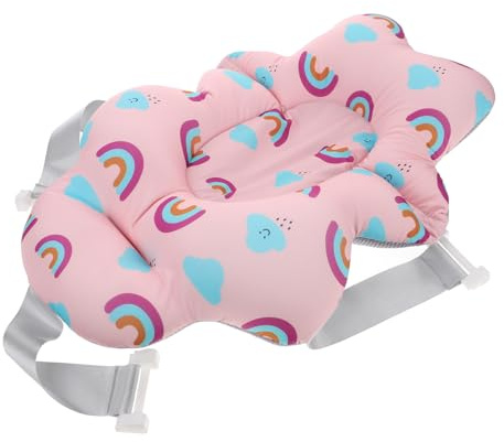 Gogogmee Siège de Bain pour Bébé Rose en Plastique et Tissu Stable et Adorable Coussin de Bain Confortable Sécurisée des -nés