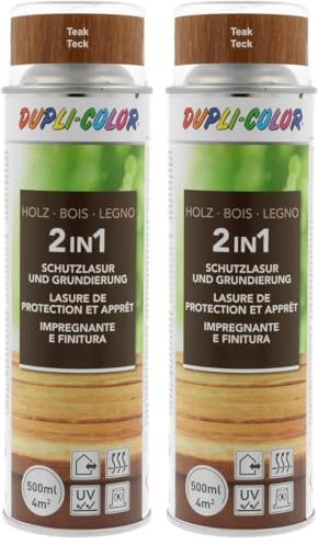 DUPLI-COLOR 391521 IMPREGN LEGNO 2IN1 Teak 500 ml (Confezione da 2)