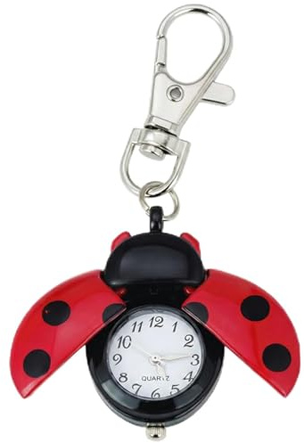 Monetais Ladybug Keychain Vintage Ladybug Watch Pendant Hanging Lady Bug Keychain with Key Buckle for Purse Kids