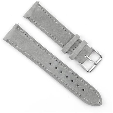 FYXT Klockarmband For Män For Kvinnor I Äkta Läder 18 Mm 20 Mm 22 Mm 24 Mm Klocktillbehör Vintage Klockarmband I Mocka(Gray,24mm)