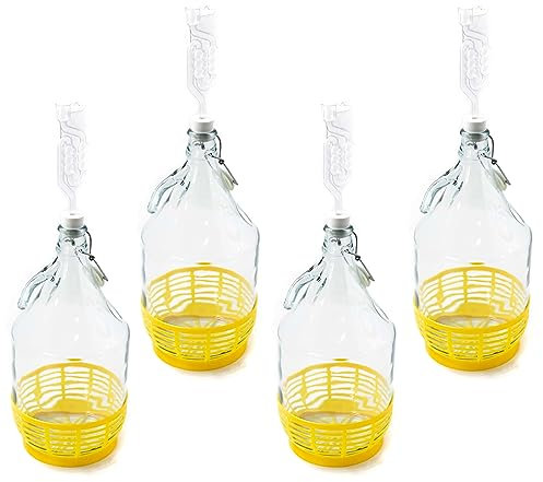 WYSKONT SET 16tlg. FLASCHE GÄRBALLON + STOPFEN + GÄRRÖHRCHEN + BÜGELVERSCHLUSS 5L BDG5D