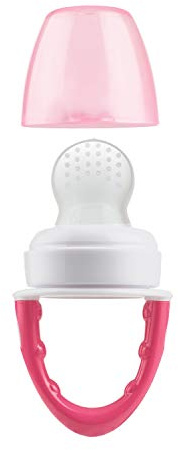 Dr. Brown’s Alimentador Antiahogo para Bebés a Partir de 4 Meses – Chupete Mordedor con Bulbo de Silicona Apto para Introducir Sólidos en la Alimentación del Bebé – Sin BPA – Rosa
