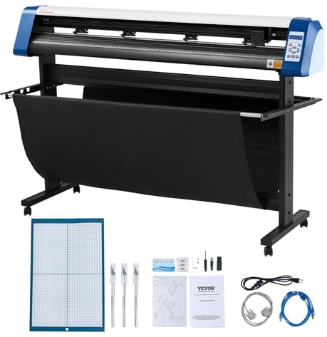 VEVOR Vinyl Cutter 53 Inch Vinyl Cutter Machine Semi-Automatic DIY Vinyl Printer Cutter Machine Manual Positioning Sign Cutting with Floor Stand Signmaster Software