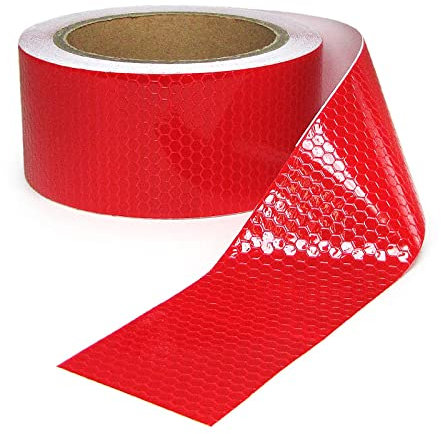 RAMROXX Signalband Markierungsband Absperrband selbstklebend reflektierend rot 20m