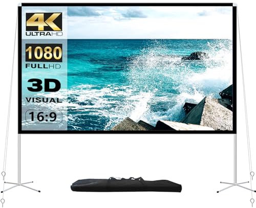 Tragbare Beamer Leinwand Außenbereich Filme: projektionswände 100-Zoll mit Tragepaketfür Camping und Heimkino die Faltbare Anti-Falte