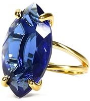Bague en Or 14Carats avec Saphir Marquise - Mode, Bague Tendance, Pierre de Naissance du mois de Septembre - Bijoux Personnalisés pour Mariage, Anniversaire de Mariage, Anniversaire