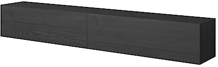 Selsey Mobile TV Mobile Porta TV 200 cm Sospeso Per Soggiorno Camera Da Letto Frassino Nero Bisira