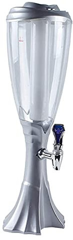 Distributeur de bière autoportant, Distributeur de Boissons de Tour de bière en fût de bière, Tour de bière de Table de Boisson Transparente, avec lumières colorées et Tube de Glace Amovible, pour f