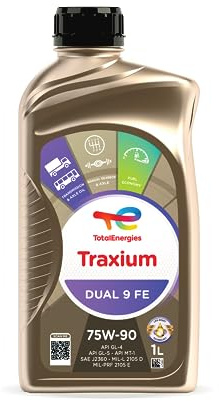 TotalEnergies TRAXIUM DUAL 9 FE Synthetic 75W90 Transmission Oil API GL-4/5, MT-1, SAE J2360-1 Liter