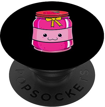 Kawaii Peanut Butter & Jelly Jar Matching Strawberry Jam Kid PopSockets Swappable PopGrip