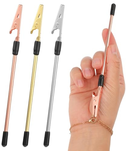 Mabor 3Pcs Bracelet Fasteners Tool Bracelet Fastener Helper Bracelet Helper Tool Jewelry Clasp Tool Bracelet Clips Bracelet Linking Tool for Jewelry Bracelets Necklace