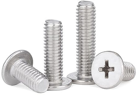 Ein-Gewinde-Schrauben,Mehrzweck-Holzschrauben, 5–50 Stück M3 M4 M5 M6 304 Edelstahl Mini CM Kreuzkreuz Phillips Flachkopfschraube 3 mm – 50 mm Länge (Größe: M4 x 6 (50 Stück)) (Color : -, Size : M3
