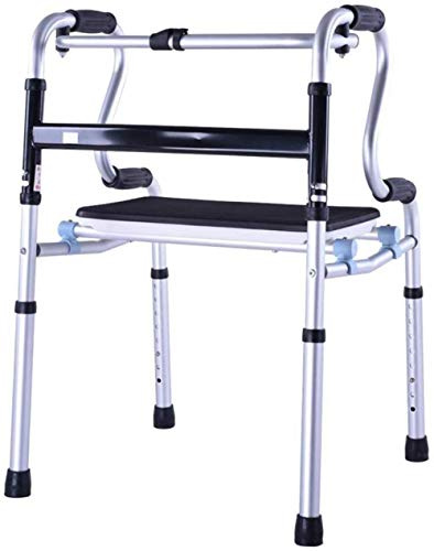 Walking Frame Anziani Walker Supporto a piedi senza ruote Telaio da passeggio per disabili con piastra sedile Bastone da passeggio a quattro zampe Stella di Luce