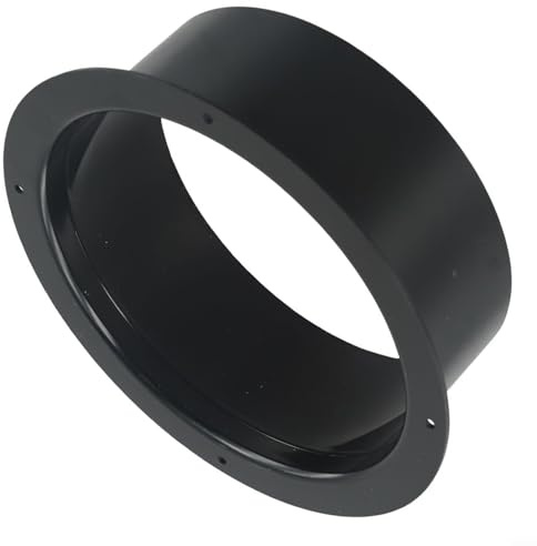 Connecteur de conduit noir à bride murale pour tuyau d'échappement de climatiseur - Connecteur à bride droite en ABS pour chauffage et ventilation - 150 mm