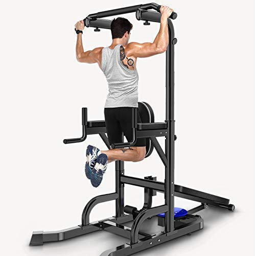 asdchZen Klimmzüge, Verstellbare Parallelstangen, Power Tower, Hantelbank, Dip-Station, Heimtraining, Fitnessstudio, Langhantelständer, Workout, Training, Workout, Fitnessgeräte