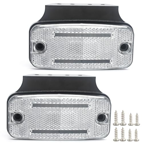 ETUKER LED 12/24V 2x Weiß Seitenmarkierungsleuchten Front Positionsleuchten Markierungslicht für Auto Anhänger