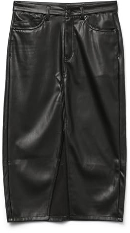 VERO MODA Vmnatalie HR Midi Pl Skirt Noos Jupe, Noir, M Femmes