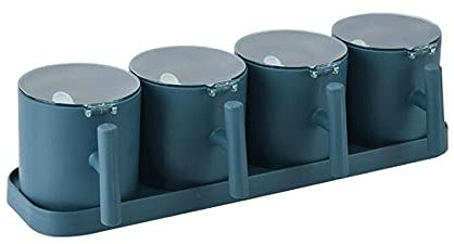 HBALDTEDC Glas-Gewürzdosen, Gewürzdosen, 1 x Gewürzbox mit Löffel, Gewürzbox, Küche, Menage, Gewürzflasche, Gläser, Behälter for Gewürzstreuer, Salz, Gewürz-Organizer