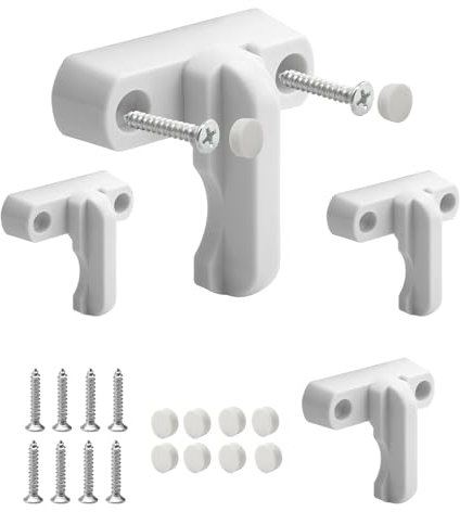 4 Stück Fensterriegel Fenstersicherung 180° Schwenkriegel Sicherheitsschlösser mit Befestigungsschrauben Kindersicherung Einbruchschutz Fensterschloss für UPVC PVC Fenster Fenster und Tür