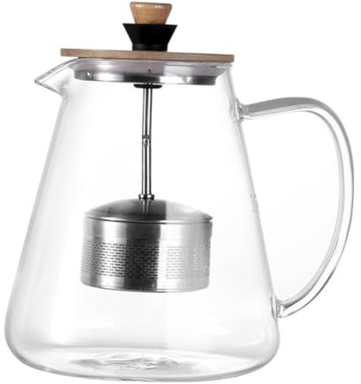 Ciieeo Jarra De Té De Vidrio Con Filtro Infusor Inoxidable Resistente Al Calor Diseño Moderno