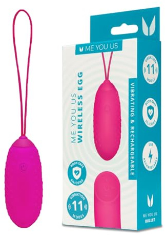 Me You Us Wireless Egg Vibrator – Hot Pink – Remote Control Vibrator with 11 Modes, Rechargeable Waterproof Silicone Love Egg for Solo or Couples Play