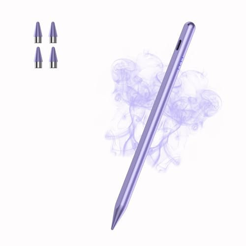 Tablet Pen, Digital, Stylus Pens for Touch Screens, Compatible with iPhone, Samsung/Android Smart Phone, Magnetic Pen Rechargeable Tablet Writing Drawing Pencil（purple）