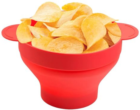 Popcorn Popper Microwave Bowl,Silicone Popcorn Bowl Hot Air Popper - Dishwasher Safe, Foldable Food Container for Family Movie Night
