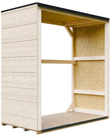 Abri à bûches extérieur 1,14 m² - 75 x 153 x H159 cm - Remise extérieure pour Bois de Chauffage résistante aux intempéries pour Le Jardin - M980-1