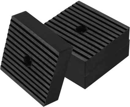 sourcing map 3pcs Anti Vibration Pads for Washing Machine, 3.94'' x 3.94'' x 1.18'' Vibration Damping Pads Sound Isolation Ribbed Rubber Mats Vibration Isolation Pads with Pre-Drill Hole, Black