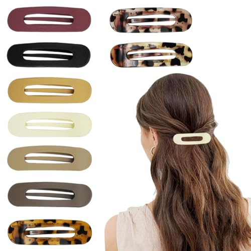 Pinces Cheveux Femme 9 Pièces – Pince Plate Cheveux 11cm, Pinces à Cheveux Antidérapantes, Barettes Cheveux Femme, Glissade et Tenue Forte pour les Cheveux Minces et épais