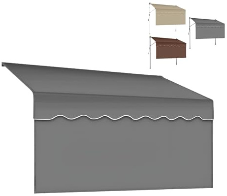Generico 250x120 cm Tessuto di Ricambio per Tende da Sole Retrattile, 400x120 cm tendone per Esterni in Poliestere, Copertura Superiore Antipioggia, Resistente ai Raggi UV(Gray,250x120cm/98x47in)
