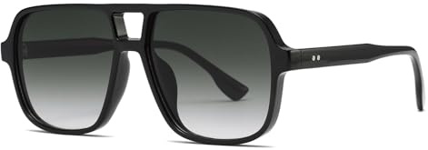 WDZAYXC Vintage Groß Sonnenbrille für Herren Damen | Retro Quadratisches Design, UV400 Schutz