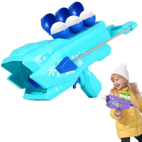 Snow Toys-Snowball Maker Toy for Winter Outdoor Toys with Snowball -Launcher, Snow Ball Gun, Fun Winter Toy with Snowball Blaster Gun, Outdoor Sno-w Fight To-y for Kids and Adults (Blue)