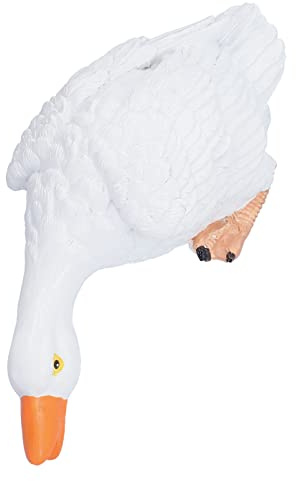 Tomedny Figurine de Canard en résine, Figurines d'oie, Statue d'animal en résine, Statue de Canard Blanc, Animaux de Collection, décorations de Jardin de Maison, Accessoires Paysage