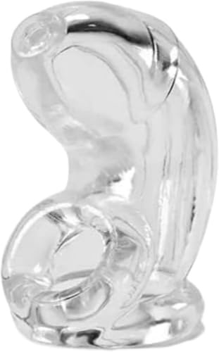 Lxjily Silicone Cock Cage Penis Sleeve ERUN Male Prevent Erection Chastity Device Scrotum Binding Silicone Penis Ring CBT Sex Toys for Adult Men Toys Clear