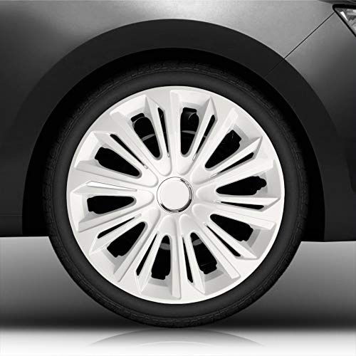 14 14 Zoll Radkappen/Radzierblenden 006 Weiss (Farbe Weiß), passend für Fast alle Fahrzeugtypen (universal)
