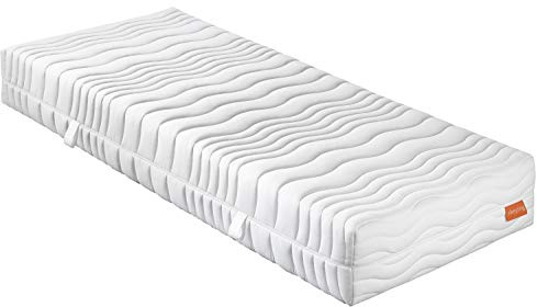 sleepling Gelschaum Matratze 140x200 cm, 4cm Memory Foam Auflage mit Griffen, Härtegrad 3.5, Matratzen 140 x 200 cm, Höhe 25 cm, Made in EU, Oeko-Tex, waschbar bis 60 Grad, Innovation 400