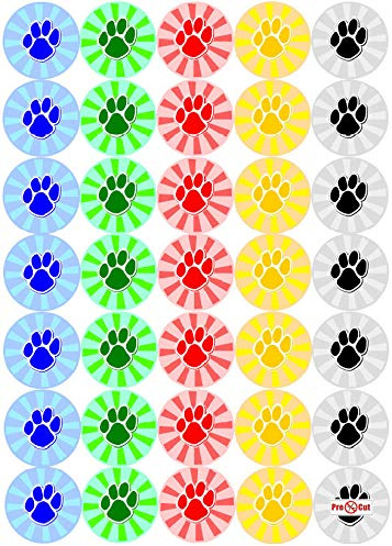30 x Pre Cut Dog Paw Cake, Cupcake Toppers/Decorations Edible Wafer Paper
