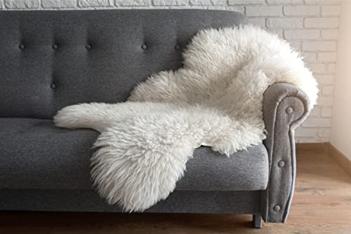 Nordvek Premium Luxury Natural Sheepskin Rug - Single Pelt - Grade A # 601-100 - Natural, XL