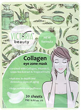 Victoria Beauty - Maschera per gli occhi al collagene, patch al collagene per gli occhi, maschera occhi contro invecchiamento - riduce le occhiaia, riduce le rughe e il gonfiore, 30 patch