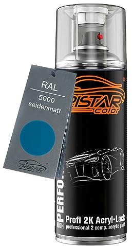 TRISTARcolor RAL 5000 Violettblau seidenmatt 2K-Acryl-Lack Spraydose | Sprühdose 400 ml, schnelltrocknend
