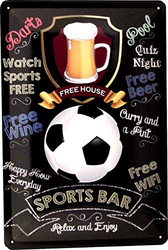 Tin Sign Blechschild 20x30 Fußball Sports Bar Soccer Deko für Kneipe Pub Party Raum Gastronomie Spielhalle Küche Sport Dart Pool Billard UVM