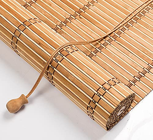 Tende a Rullo in bambù Naturale,Cortina di bambù retrò,Tapparella Avvolgibile Bamboo,Veneziana per Finestre,Parasole per Balcone,per Esterno/Ristorante/Cucina/Portico/Giardino (80x100cm/32x39in)