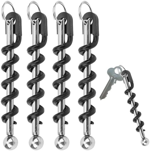 Sacacorchos vino, Sacacorchos espiral 4 abrebotellas portátiles de acero inoxidable para vino llavero portátil sacacorchos negro acero inoxidable multifuncionales para cocinas caseras