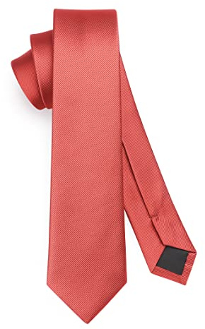 HISDERN Herren Krawatte Dunkelrosa Schmale Einfarbig Seide Krawatten für Herren Klassische Formelle Elegante Schlipse Hochzeit Party Business Krawatte 6cm
