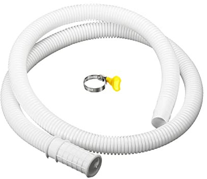 sourcing map Universal Aire Acondicionado Drenaje Manguera 16mm ID 3.3 Pies con Abrazadera para AC Unidades Lavadora Máquina, Blanco