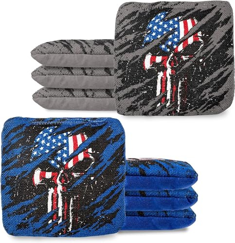 Play Platoon Turnier-Serie Cornhole Bags Set mit 8 Verordnungen – Pro Style doppelseitige glatte und klebrige Seitentaschen, Serie 2024